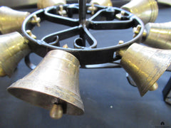 Vintage Wrought Iron Revolving Multi-Chimes - Spanish Revival Brass Door Bells