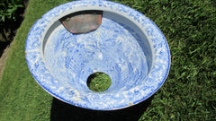 Victorian Blue and White Transfer Printed Thunderbox Toilet Bowl (2)