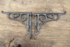 8 1/4" Ornate Antique High Level Cast Iron Toilet Cistern or Shelf Brackets