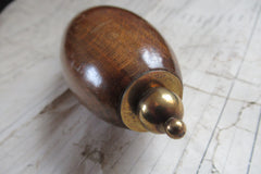 Large Bulbous Antique Wood and Brass High Level Toilet Cistern Pull (14)