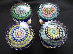 4 Small Vintage Perthshire Millefiori Glass Paperweight Drawer Handles