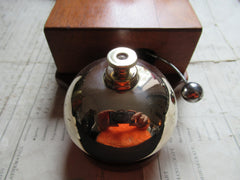 Substantial Restored Antique Wood & Silver Coloured Brass Electric Door Bell - 6-12 Volts