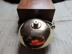 Art Deco Wood & Brass Electric Doorbell - 6 volts