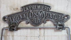 Cast Iron and Wood Antique Toilet Roll / Paper Holder - L.A Premier