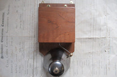 Restored Art Deco Wood & Steel Electric Conical Doorbell - 4-6 volts