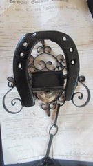 Vintage Wrought Iron Spanish Revival Gate Bell Chime - Horseshoe
