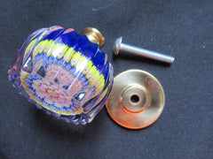 4 Small Vintage Perthshire Millefiori Glass Paperweight Drawer Handles