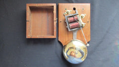 Very Large Restored Brass and Wood Electric Door Bell - 8 Volts