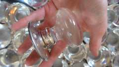 Pair Vintage Globe Glass & Chrome Door Knobs - 19 pairs available