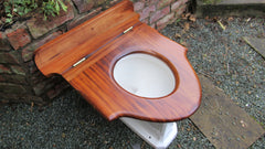 Antique Mahogany High Level Throne Toilet Seat - Ornate