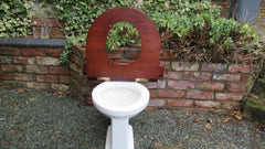 GWR Antique Mahogany High Level Throne Toilet Seat - Great Western Railway