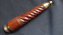 Antique Wood and Brass High Level Toilet Cistern Pull - Barley Twist