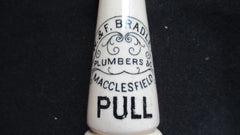 Antique Advertising Toilet Cistern Chain Pull - W&F Bradley, Macclesfield