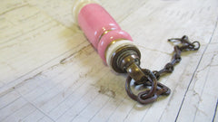 Highly Decorated Antique High Level Toilet Cistern Pull - Pink