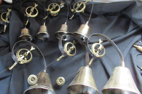 Antique Servants / Butler Mechanical Brass Door Bell - 7 available
