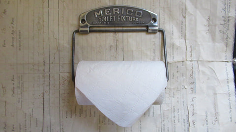 Art Deco Chromed and Wood Toilet Roll / Paper Holder - Merico London