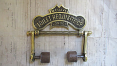 Solid Brass and Wood Antique Toilet Roll / Paper Holder 'Requisite' (Available for Commision Restoration)