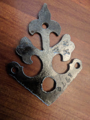 9 x 5 3/4" Gothic Reclaimed Wooden & Cast iron Church Carpenter Rim Lock with Key & Keep