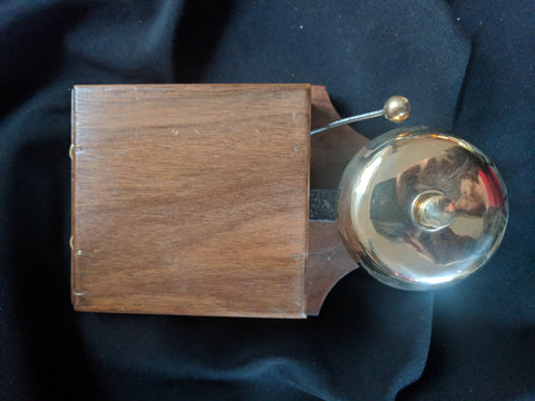 Large Restored Art Deco Wood & Brass Electric Doorbell - 3 - 6 volts