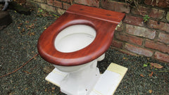 Antique High Level Mahogany Open Toilet Seat