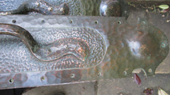 Pair Large Arts & Crafts / Art Nouveau Hammered Copper Pull Door Handle - 29"