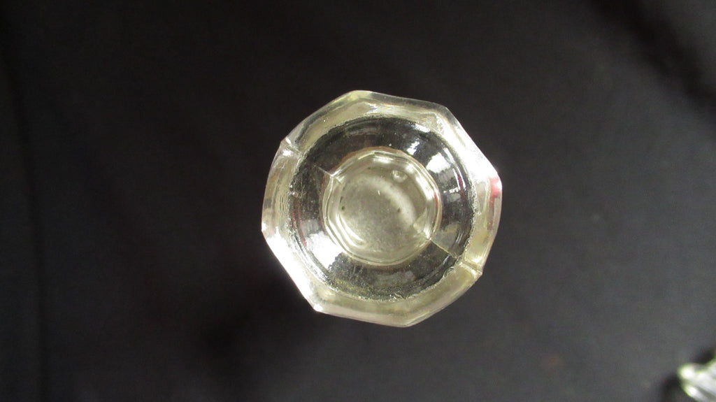 3 x Antique Clear Concave Cut Glass & Nickel Drawer Knobs ...