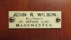 Restored Art Deco Wood, Brass & Steel Electric Doorbell - Wilson Manchester 4-6v