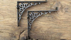 7 3/4" Ornate Antique High Level Cast Iron Toilet Cistern or Shelf Brackets