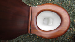 Antique High Level Mahogany Wooden Toilet Seat + Lid