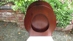 Antique High Level Mahogany Wooden Toilet Seat + Lid