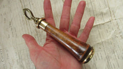 Antique Wood and Brass High Level Toilet Cistern Pull