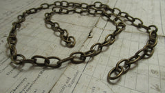 Antique Solid Brass Toilet Chain - Oblong