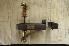 11" x 4 1/4" Cast Iron Door Rim Lock, Keep & Brass Door Knobs - French