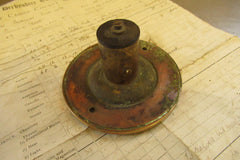 Antique Bronze & China Electric Door Bell Push - 4"