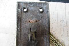 Antique Brass Mechanical Door Bell Pull - Reeded Handle