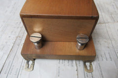 Art Deco Wood & Brass Electric Doorbell - 9-12 volts