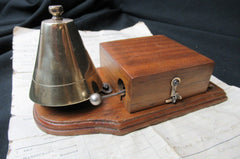 Restored Art Deco Wood & Brass Electric Conical Doorbell - 3 - 5 volts