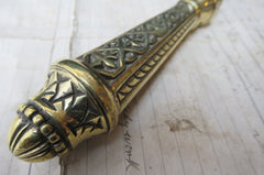Antique Ornate Brass High Level Toilet Cistern Chain Pull
