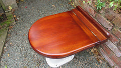 Antique Mahogany High Level Throne Toilet Seat with Lid - Round