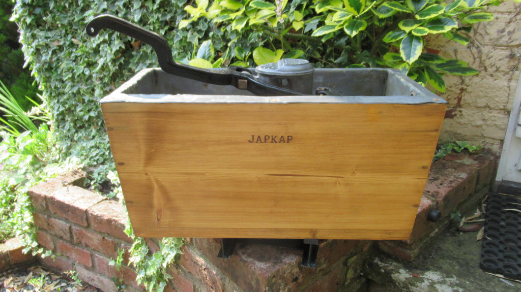 1906 Restored Wooden High Level Toilet Cistern "Japkap" - Dual Flush
