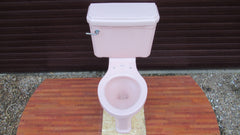 Vintage 1950s Pink Art Deco High Level Toilet and Cistern Set