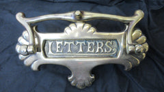 Large Art Nouveau Brass Door Letter Box & Knocker
