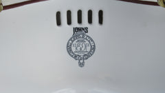 Vintage Maroon & White Dolphin Shell Johns Armitage Sink + Brackets