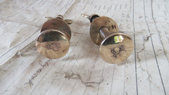 Pair Large Antique Brass Toilet Seat Fixing Nuts and Bolts - Wingnut