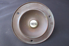 Very Grand Antique Brass Electric Door Bell Push - 6"