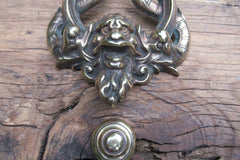 Large Art Nouveau Reclaimed Brass Door Knocker - Neptune
