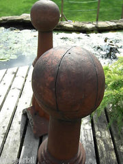 Pair Antique Architectural Roof Ridge Ball Finials