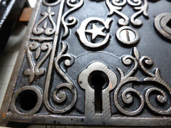 Ornate Art Nouveau Cast Iron Privacy Door Lock 