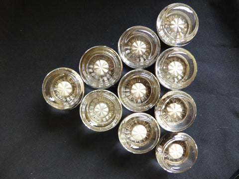 5 Pairs Art Deco Round Glass Door Knobs