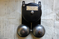 Vintage French Metal & Steel Double Telephone Extension Bell